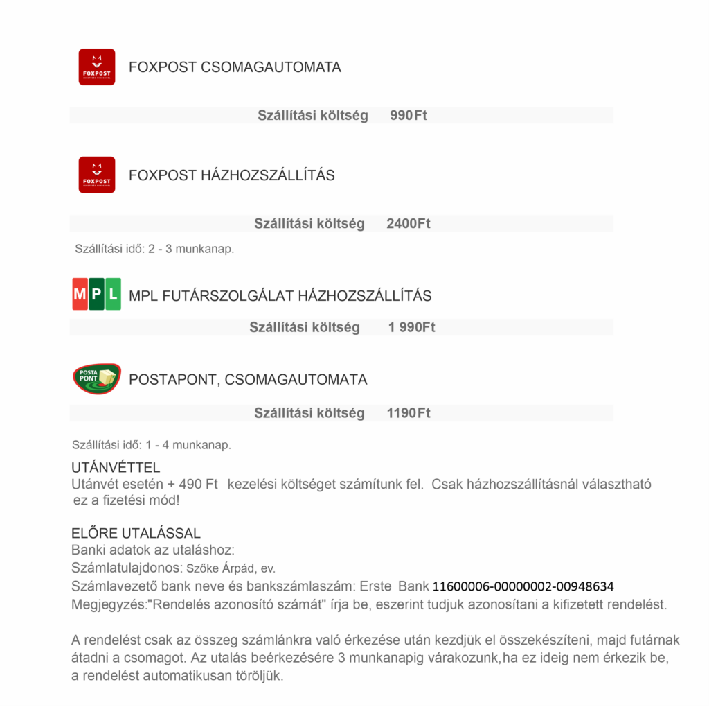 szallitasi infok